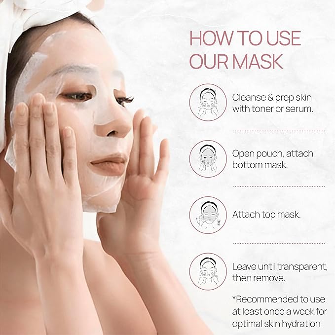 Bio Collagen Face Mask (5 Pack), Overnight Deep Hydrating Collagen Mask for All Skin Types, Anti-Aging Collagen Sheet Mask, Helps to Minimize Wrinkles, Restores Skin Elasticity & Plumpness