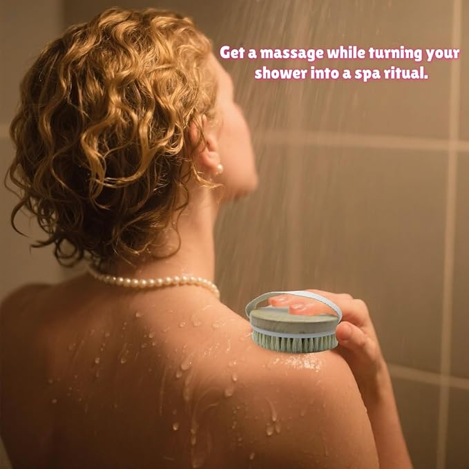 Dry Brushing Body Brush for Full Body Relaxation, Reduce Cellulite, Lymphatic Support, Circulation Enhancement, Gentle Exfoliation, and Spa Experience, Body Care Tool with Soft & Stiff Bristles 1Pcs