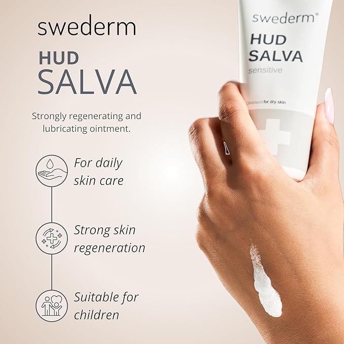 swederm Hudsalva Sensitive 1,69 Oz - Foot and Hand Eczema Cream - Healing Ointment with Glycerine - Full Body Moisturizer for Dry Skin and Callus - Quickly Absorbing - Made in Sweden