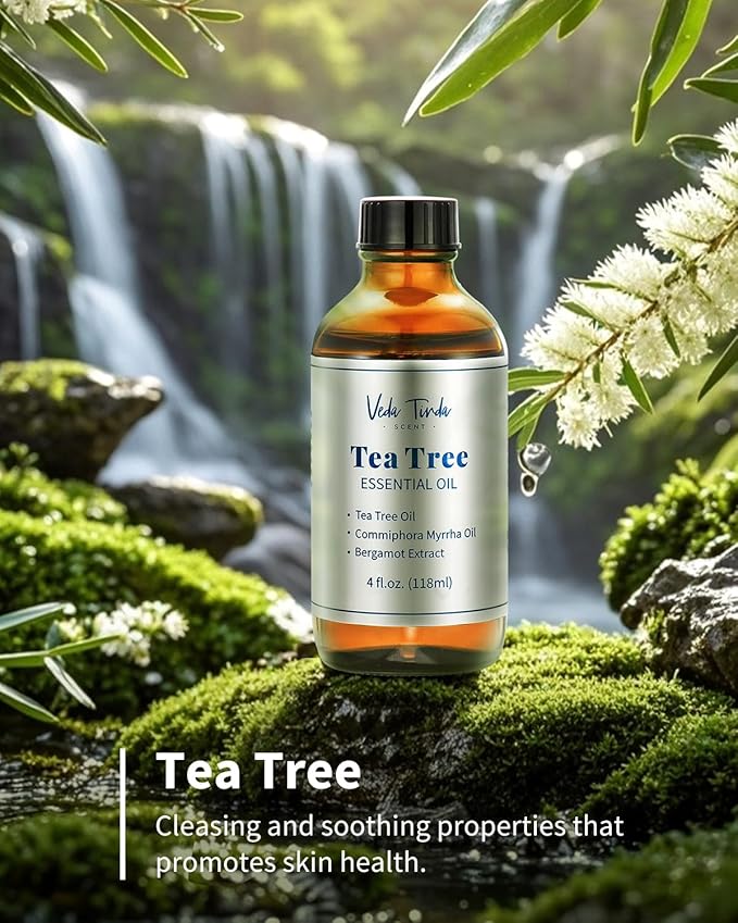 VTS Tea Tree Oil for Skin, Hair, Nails & Toenails, Natural Tea Tree Essential Oil Blend for Foot and Hand Care, 4 Fl Oz