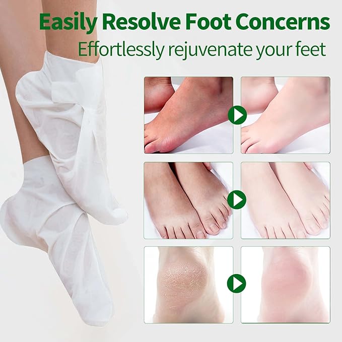 Moisturizing Foot Mask 5 Pack,Hydrating Foot Masks for Dry Cracked Feet,Moisturizing Socks Dry Skin Moisturizer for Soft and Smooth Touch Feet,Foot Care Spa Gifts for Women Men Stocking Stuffers