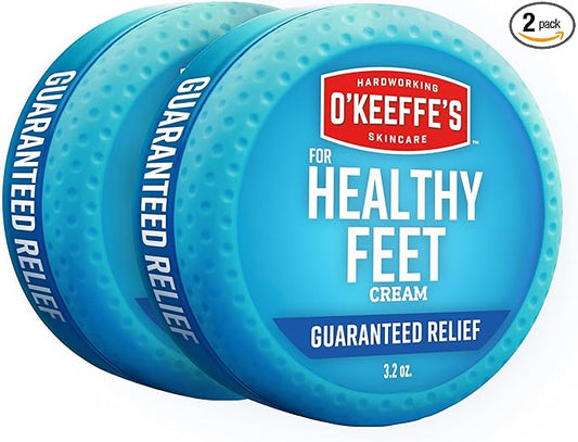 O'Keeffe's for Healthy Feet Foot Cream - 3.2 oz Jar (2 Pack) - Guaranteed Relief for Extremely Cracked, Dry Feet, Repairing Skincare, Instantly Boosts and Retains Moisture Levels