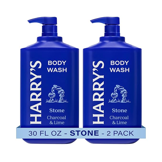Harry's Men's Body Wash with Pump- Stone - (2 Pack) 30 fl oz - Shower Gel for Men - No Parabens, Sulfates, or Dyes