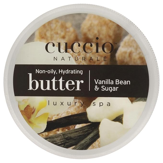 Cuccio Naturalé Butter Blend Vanilla Bean & Sugar, Non-Greasy Lotion for Hand, Body & Feet, Comforting/De-stressing with Natural Ingredients & Plant Based Preservatives, White, 8 Fl Oz (Pack of 2)