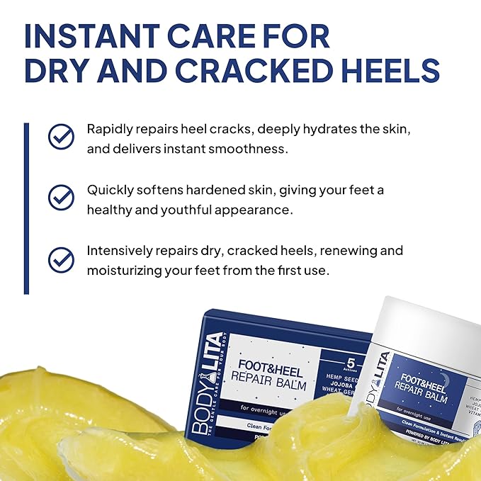 Foot & Heel Repair Balm, Heel Balm for Dry Cracked Feet, Exfoliator and Moisturizer for Dry Skin, 1.76 Oz (3)