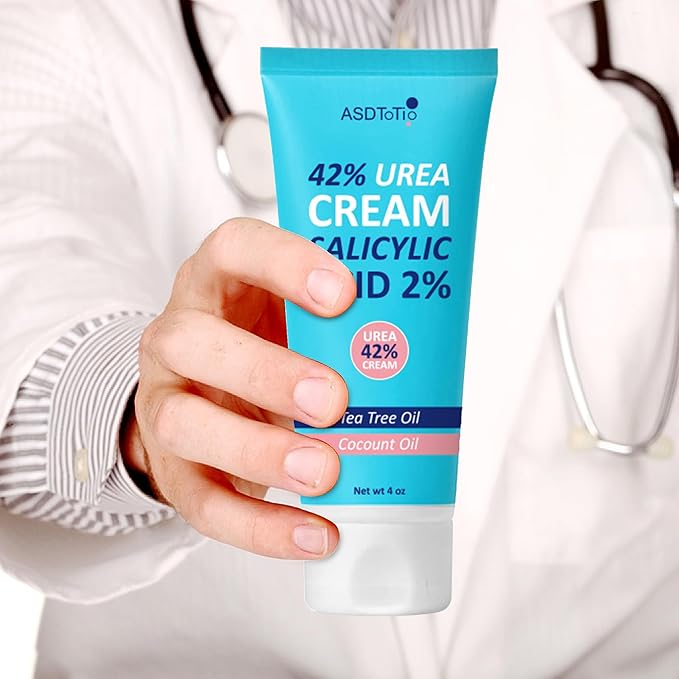 Urea Cream 42% - Foot Care for Dry Cracked Heels, Foot Lotion - With 2% Salicylic Acid, Tea Tree Oil, Shea Butter, Aloe Vera - For Feet, Hands, Heels, Elbows, Knees and More - 4 oz