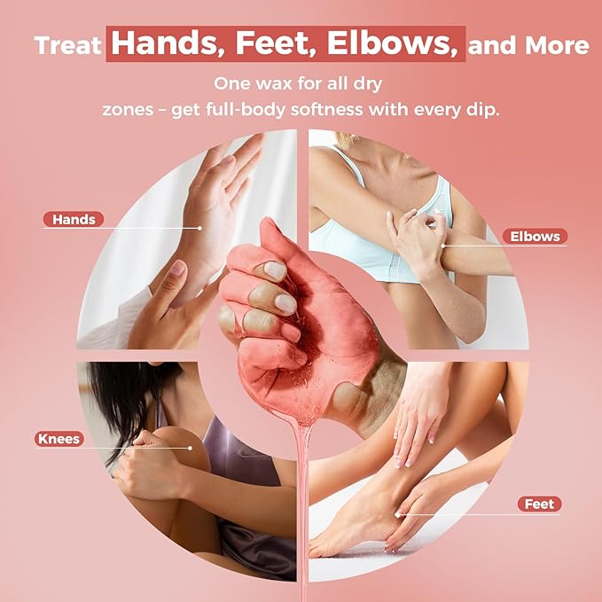 Paraffin Wax Refills 10 Packs for Paraffin Wax Bath Machine - for Dry Cracked Skin on Hands, Feet, Elbows - Moisturizing Hydration to Relieve Stiff Muscles & Joints (Rose)