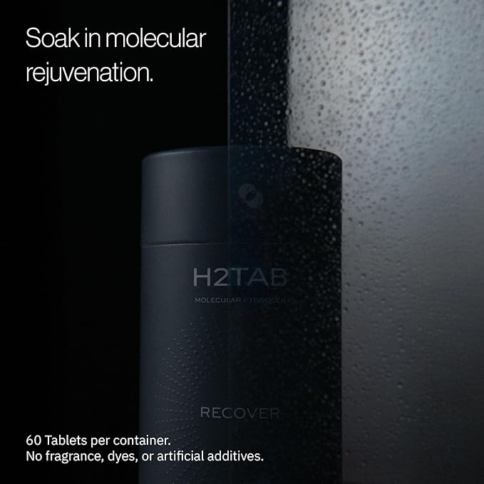 Molecular H2TAB Hydrogen Bath Tablets – 60 Count – Fragrance-Free Hydrogen Bath Bombs for Muscle Relief, Skin Hydration & Oxidative Stress Support – Magnesium-Based Antioxidant Detox Bath