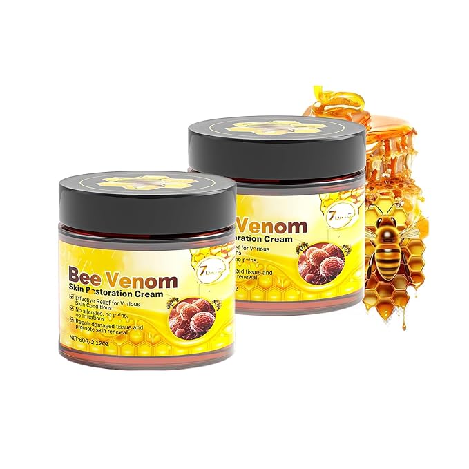 2pcs Bee Venom Skin Care Cream - Naturally Gentle & Non-Irritating, Lightweight & Fast-Absorbing, Enhances Skin Smoothness & Firmness, Day & Night Use 2.12OZ