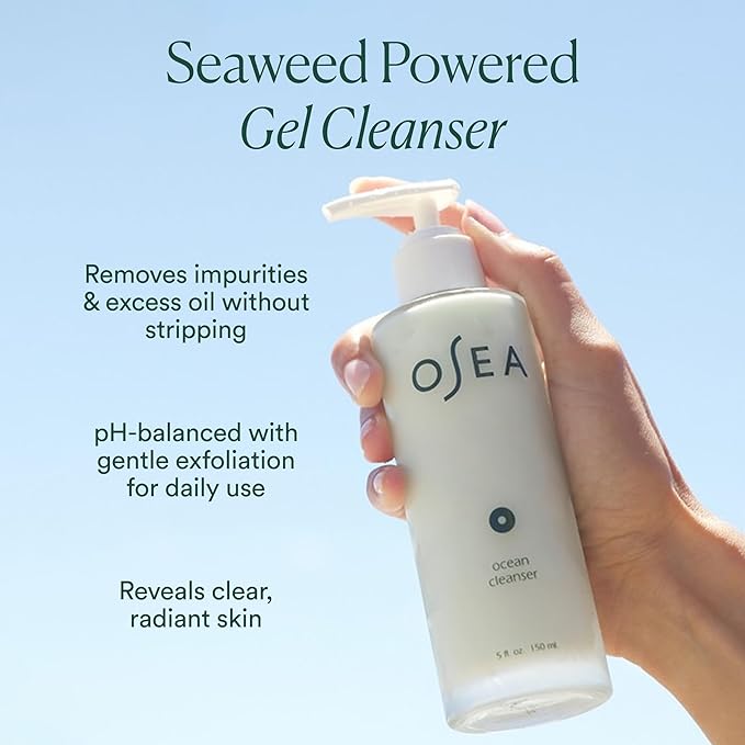 OSEA Ocean Cleanser 5 oz - Nourishing Facial Cleansing Gel - Mineral-Rich Face Wash - Gentle Face Cleanser - Clean Beauty Skincare - Vegan & Cruelty-Free Facial Wash