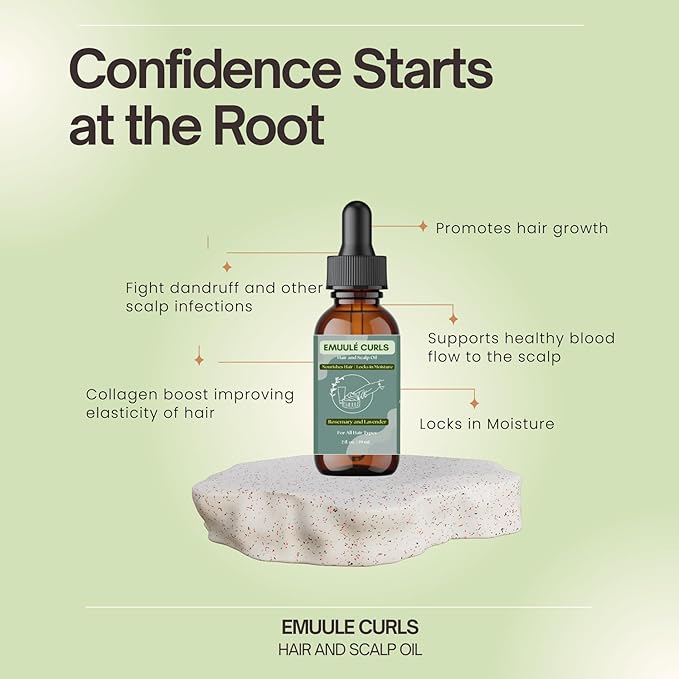 Hair and Scalp Oil, 2 oz, Deep Moisturizer with Avocado and Pumpkin Seed Oil. 100% Natural Ingredients, Sustainable Glass Bottle (2 Ounce, Rosemary & Lavender)