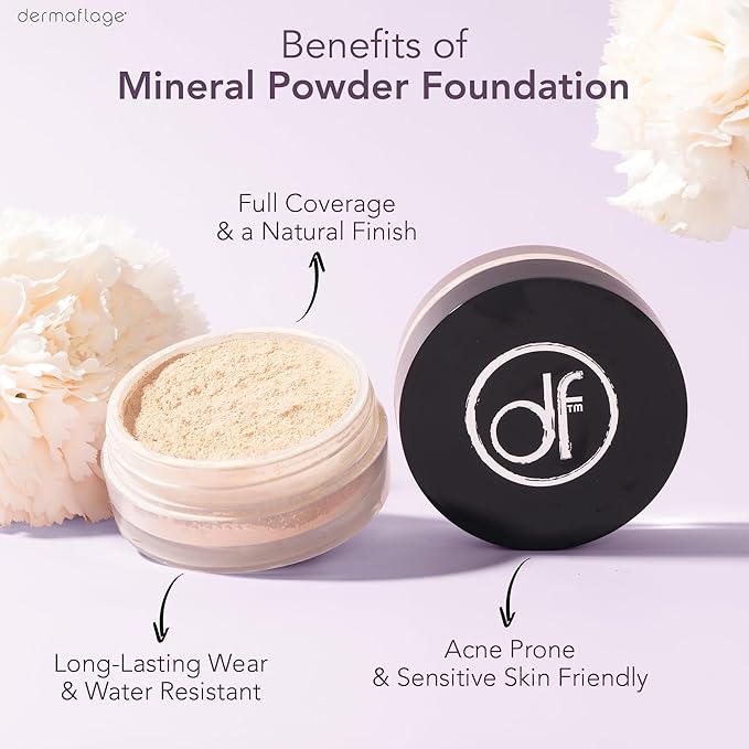 Dermaflage SPF Mineral Powder Sunscreen for Sensitive Skin, All Natural Sunscreen Powder, Broad Spectrum