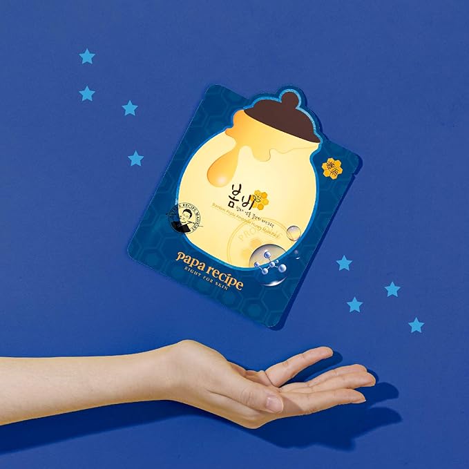 Papa Recipe Bombee Pepta Honey Mask 10 Pack – Hydrating Sheet Mask with 6 Types of Hyaluronic Acid and Honey Propolis Complex – Korean Skincare
