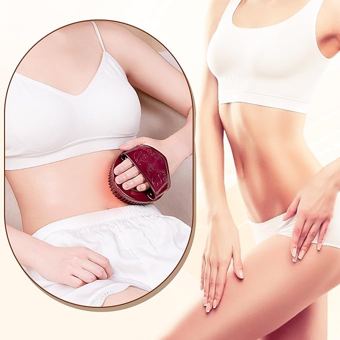 2Pcs Meridian Massage Brush, Handheld Massage Brush for Belly, Beauty Professional Full Body Relaxation Massager Brushs Tools, Full Body SPA Meridian Pressure Brushes with Essential Oils (White)