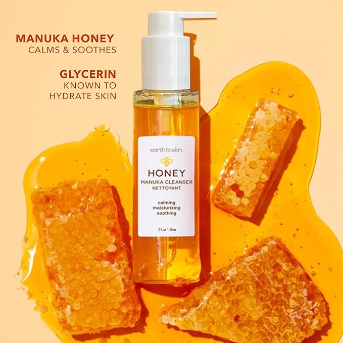 Earth To Skin Honey Manuka Face Cleanser for Sensitive Skin – Hydrating Daily Face Wash with Glycerin (5 Fl Oz (Pack of 1))
