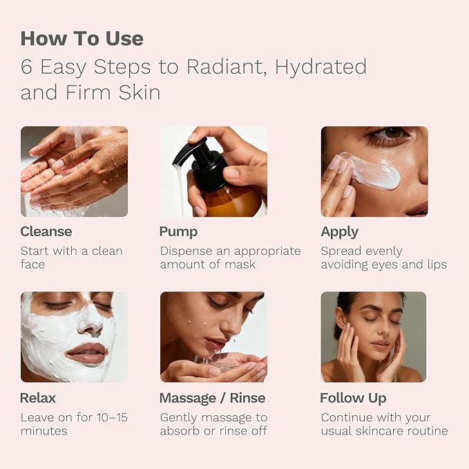 APoEM Replenish Glow Mask | face masks skincare for instant plumping, deep hydration & firming | smoothing fine lines, brightening & antioxidant protection | Spanish skincare, 150ml