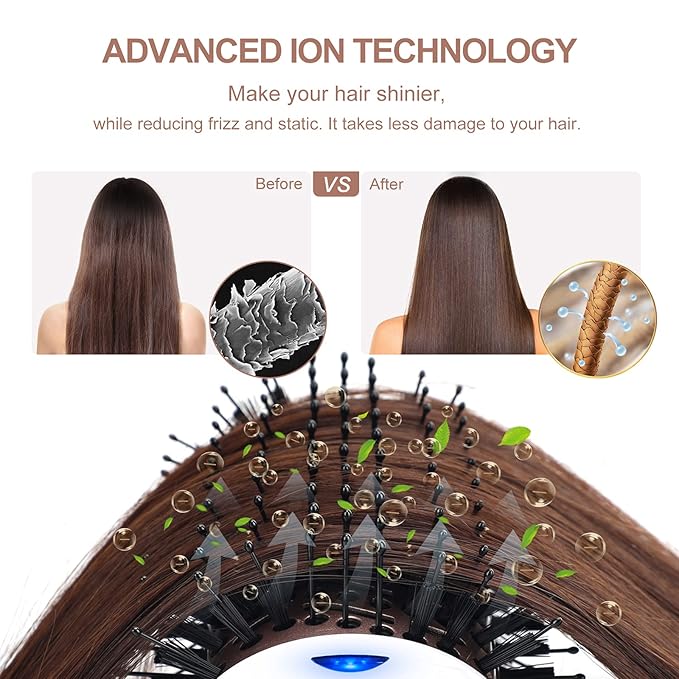 One Step Dryer & Volumizing Hot Air Brush, Blow Dryer, Ceramic Straightener, Curler & Hot Comb 4 in 1 Salon Ionic Hair Styling Tools, White