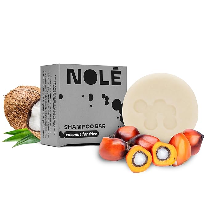 NOLE CARE Sustainable Bar Shampoo with Coconut & Batana Oil, for Frizz (3 oz) - PH Balanced, Rice Protein Based, Frizz Control, Sulfate-Free, Plastic-Free