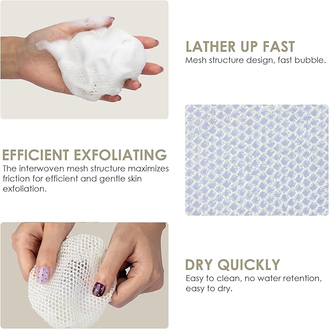 INNERNEED Food-Grade Silicone Body Scrubber Gentle Cleansing Brush with Exfoliating Net Sponge Bath Scrubbing Washcloth Case, More Hygienic and Well Lather (Black+Pink Set)