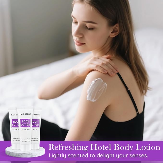 Travel Size Body Lotion Bulk Pack of 30,Individually Wrapped Small Size Hotel Body Lotion Supplies 30ml/1 fl oz Portable Toiletries Amenities Bulk for Guests,Travel,Homeless,Charity