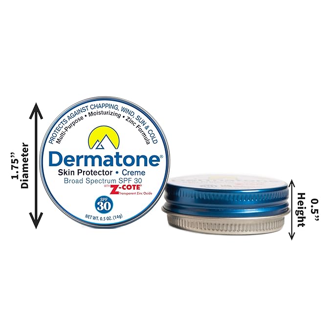 Dermatone Skin Protector w/Zinc | Skin Balm for Face & Lips | Barrier Cream for Sun, Wind & Cold | SPF 30 Zinc Sunscreen | Moisturize, Heal & Repair Dry Skin, 0.5 oz