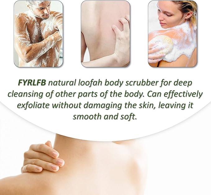 Natural Loofah Exfoliating Body Scrubber for Men and Women, Loofah Sponge Pads & Body Sponges Scrubber, Luffa Sponge to Clean & Relax Your Body Deeply (5 Pack)