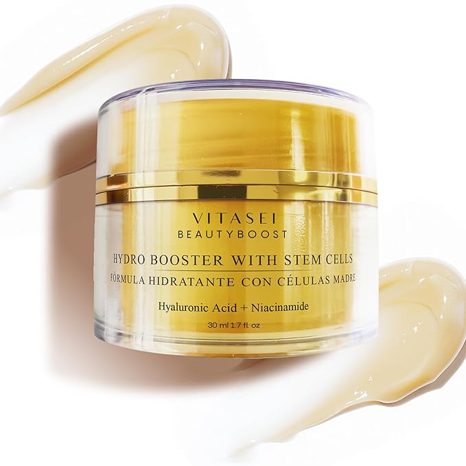 VITASEI Beautyboost Hydro Booster Anti-Aging Cream W/Hyaluronic Acid, Cotton Stem Cells, Squalane & Niacinamide- 1.7 Fl Oz Gel-Cream Moisturizer for Extra-Dry Skin, Skin Elasticity, Quick-Absorbing