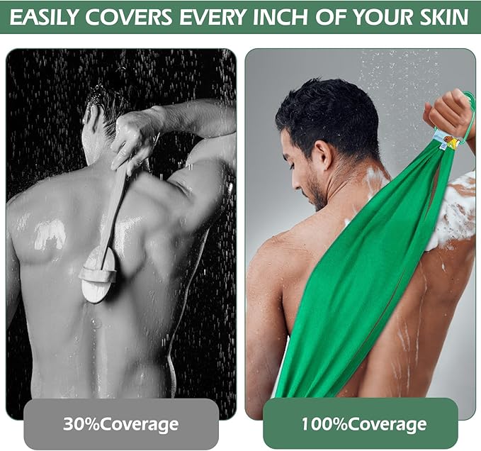 Exfoliating Back Scrubber, Body Back Scrubber Towel for Shower, Bath Wash Scrub Cloth Washcloth Washer for Men Women Exfoliation, Body Scrubbing Brush Exfoliator 500D