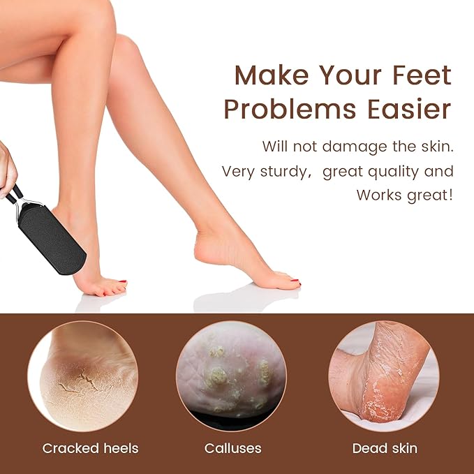 Detachable Colossal Foot Rasp Scraper Small Hole, Professional Pedicure Tool Stainless Steel Dead Skin Remover Foot Scrubber Foot Rasp Callus Remover Heels Repair for Dry and Wet Feet