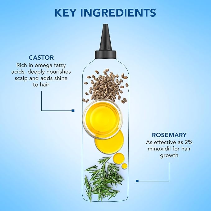 Botanic Hearth Rosemary & Castor Hair Oil (6.7 Fl Oz) |Nourishing and Strengthening Hair Treatment for Thicker, Healthier|Looking Hair | Paraben Free | Suitable for All Hair Types