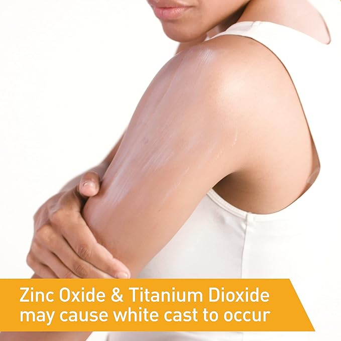 CeraVe 100% Mineral Sunscreen SPF 30 with Zinc Oxide & Titanium Dioxide, Hyaluronic Acid & Ceramides, Oil Free, Non-Greasy, Hydrating Mineral Sunscreen For Body, 5 oz