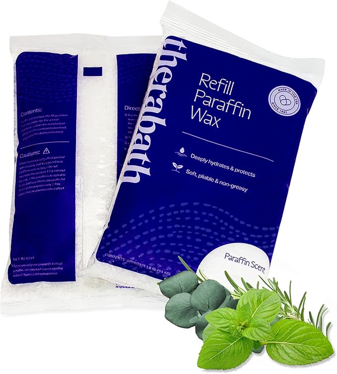 Therabath Paraffin Wax Refill - Thermotherapy - Use to Relieve Arthritis Discomfort, Stiff Muscles, & Dry Skin - for Hands, Feet, Body - Deeply Hydrates - Made in USA, 12 lb. Eucalyptus Rosemary Mint