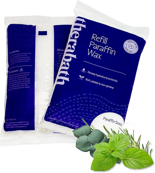 Therabath Paraffin Wax Refill - Thermotherapy - Use to Relieve Arthritis Discomfort, Stiff Muscles, & Dry Skin - for Hands, Feet, Body - Deeply Hydrates - Made in USA, 12 lb. Eucalyptus Rosemary Mint