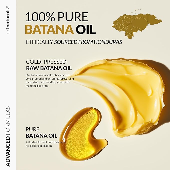 Batana Oil for Hair Growth – 4Pc Set: Raw Batana oil 4oz + 4.2oz Paste, Lash Wand & Brow Brush– Organic Dr. Sebi Inspired Products from Honduras –100% Unrefined Miracle for Scalp, Edges & Eyebrows