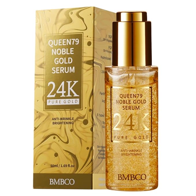 BMBCO 24K Gold Collagen Serum – Anti-Wrinkle & Skin Tightening, Deep Hydration & Brightening, EGF & Peptides Face Serum for Youthful Glow