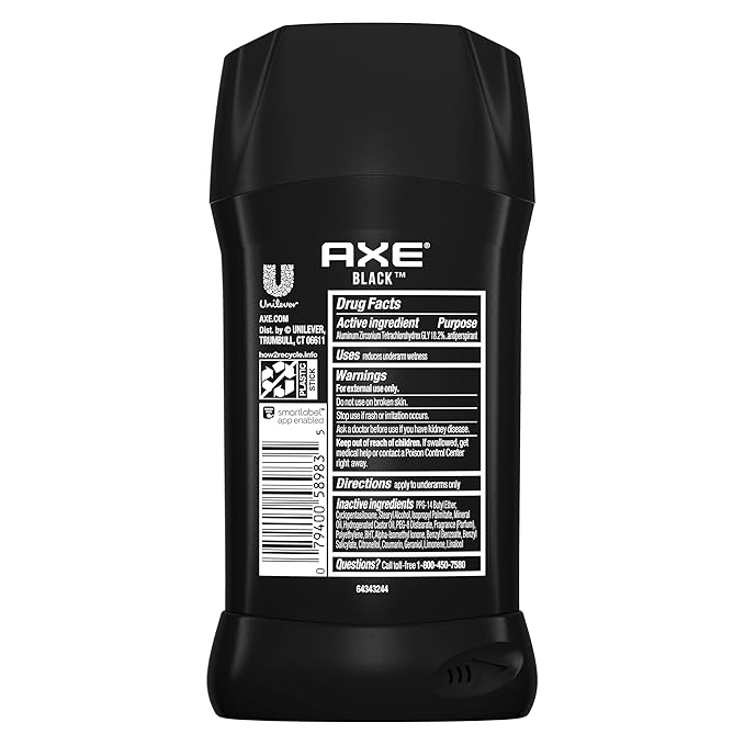 AXE Antiperspirant Stick for Men 12 Count Black 48 Hour Sweat and Odor Protection for Long Lasting Freshness, Frozen Pear & Cedarwood Men's Deodorant 2.7 oz