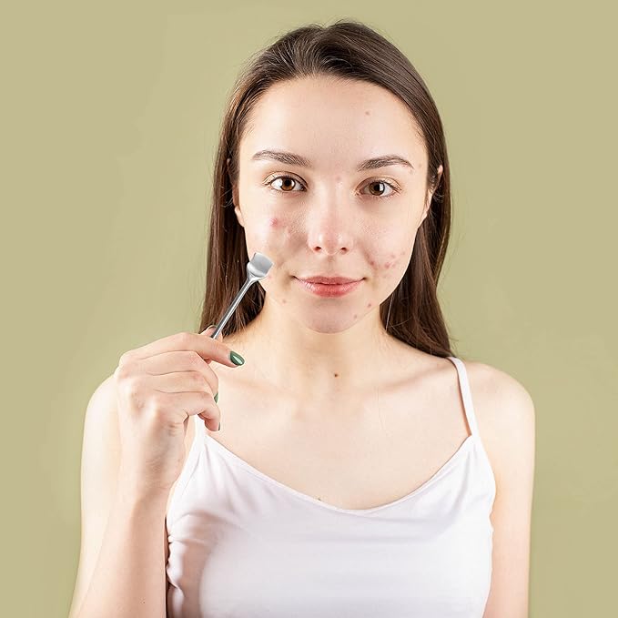 Pore Scraper, Stainless Steel Facial Cleaner Shovel, Double-Head Blackhead Remover Sticks, Face Skin Care Tool, Comedones Extractor Tools for Acne, Comedone, Blackhead, Whitehead, Pimple