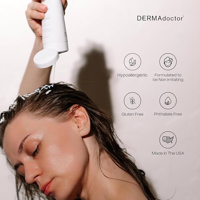 DERMAdoctor Seborrheic Dermatitis Face Wash – 2% Pyrithione Zinc Shampoo Dermatologist Formulated Dandruff Scalp Treatment – Pyrithione Zinc Face Wash and Body Cleanser for Sensitive Skin – 7.10 oz