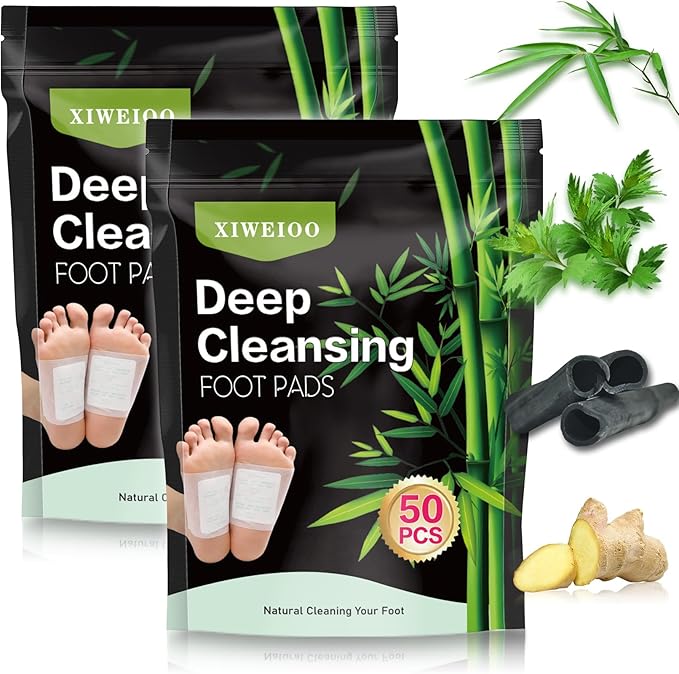 2 Bags 100 Pack Foot Pads KIT Ginger Oil & Bamboo Charcoal Premium Foot Care Patches Original Deep Cleansing Foot Pads, Natural Moisturize for Better Sleepf Christmas Gifts for Women