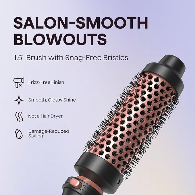 Wavytalk 5 in 1 Curling Iron Set with Curling Brush and 4 Interchangeable Ceramic Curling Wand (0.35"-1.25”), Wand Curling Iron Instant Heat Up, Dual Voltage Hair Curler