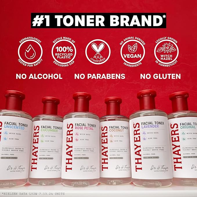 THAYERS Milky Face Toner Skin Care with Snow Mushroom Tremella and Hyaluronic Acid, Natural Gentle Facial Toner, for Dry and Sensitive Skin, 355mL