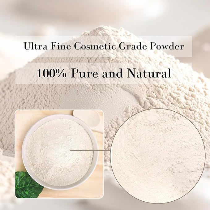 ClearLee Kaolin Clay Cosmetic Grade Powder - 100% Pure Natural Powder - Great For Skin Detox, Rejuvenation, and More - Heal Damaged Skin - DIY Clay Face Mask (1 LB)