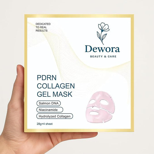Salmon DNA PDRN Collagen Gel Face Mask hydrating anti-aging,firming,brightning,moisturizing,skincare all skin types 28g x 4 sheet Masks.