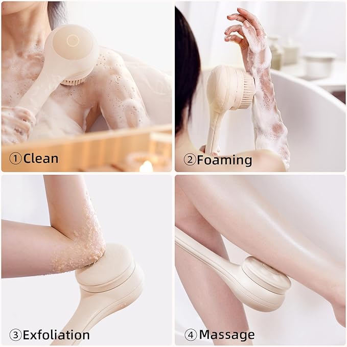 Electric Body Brush Bath Brush Head - Descaling Brush Head, Chrysanth Pink, Only Suitable for Oh,XIYU. XY1 Electric Bath Brush