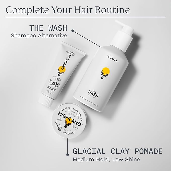 Highland Glacial Cream - Versatile hair styling cream that smooths, de-frizzes, texturizes & boosts curls. Natural, plant-derived, & made for all hair types. (2.5 oz)