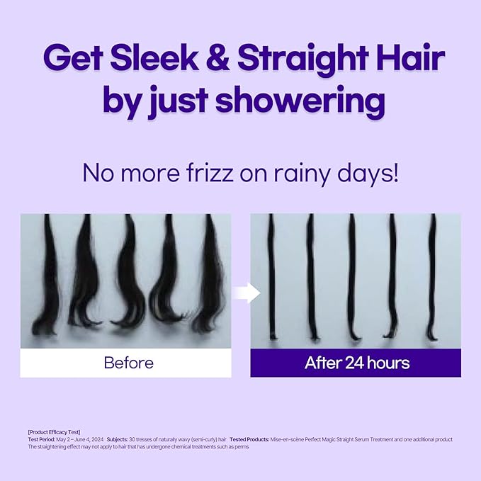 Mise En Scene Perfect Serum Magic Straight Set - Magic Straight Serum 2.71 Fl Oz with Treatment 7.77 Fl Oz -Hair Taming Oil for Frizzy | Heat Protectant |Straightening Fixing | Humidity Hair Products