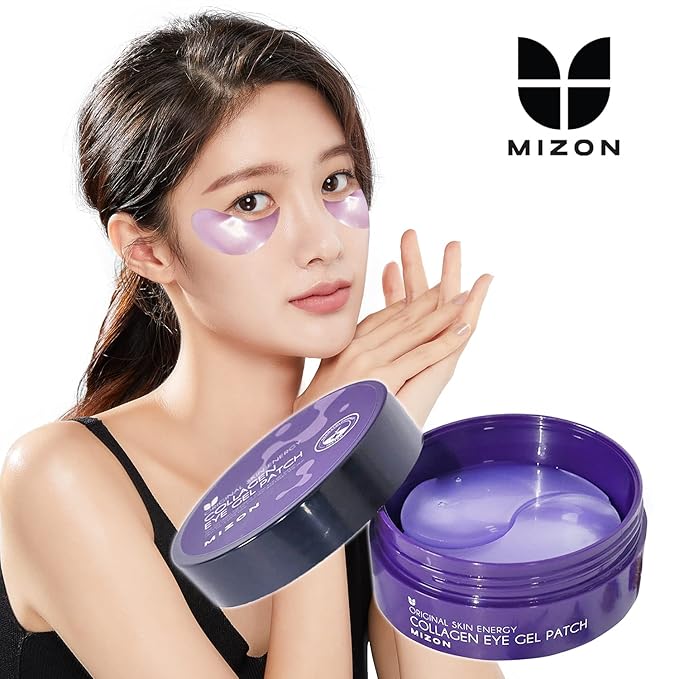 MIZON Marine Collagen Eye Gel Patch with Hydrolyzed Collagen, Caviar, and Chamomile for Firming, Nourishment, and Wrinkle Care- Korean Eye Mask– 60pcs – Stocking Stuffers