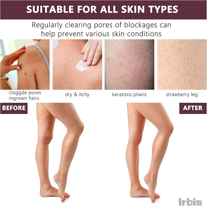 Irbis Deep Exfoliating Glove-Korean Body Scrub Mitt,Exfoliator Scrubber, Dead Skin Remover, Dual Texture Bath Sponge&Washcloth-Great for Shower, Bath, Spray Tan Removal or Home Spa-(Pink,Grey,Blue)