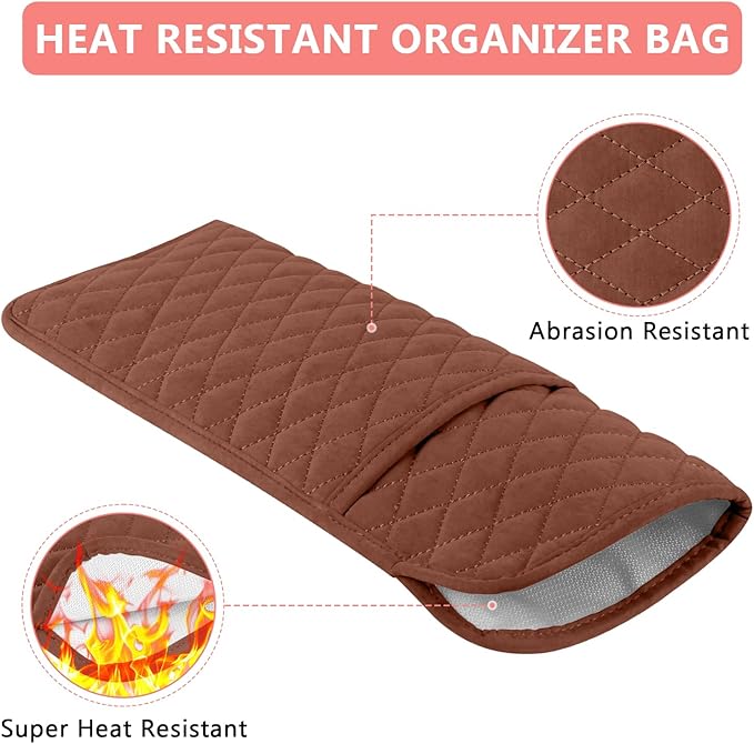 Heat Resistant Hair Tools Organizer Bag Portable Travel Storage Cover Pouch for Hair Straighteners, Curling Irons, Flat Irons and Hot Styling Tools(13.8" x 5.5")