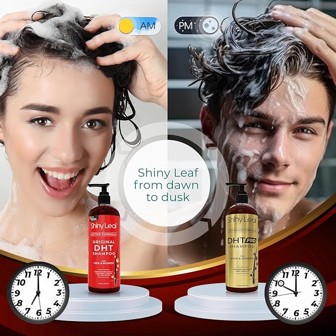 DHT Blocking Shampoo Bundle - Anti-Hair Loss Shampoos For Women and Men With Biotin, Procapil and Capyxil For Daily Use, 2 x 16 oz by Shiny Leaf